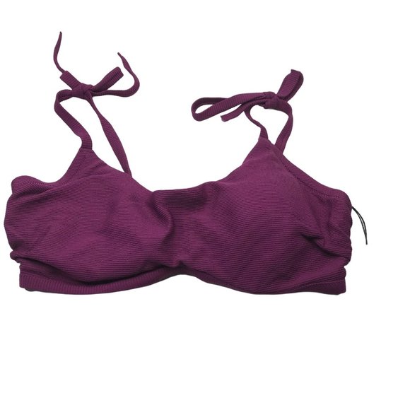 Shade And Shore Women's Sz. 36DD Tie Strap Textured Bralette Bikini Swim Top New - Picture 1 of 13
